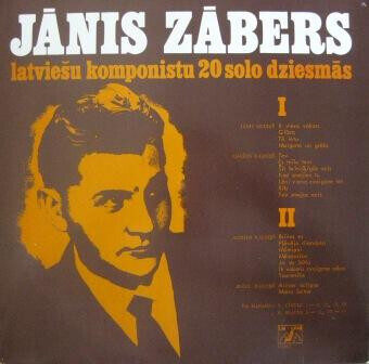 Jānis Zābers – Latviešu Komponistu 20 Solo Dziesmās